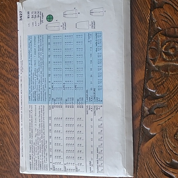 Vintage Butterick Women's Skirt Sewing Pattern - Picture 2 of 2